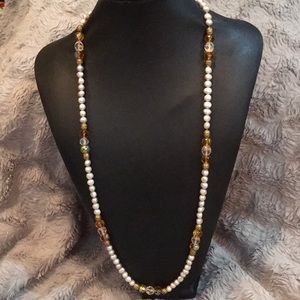 Jewelry - Pearl, gold and clear bead necklace Jewelry - Pearl, gold and clear bead necklace